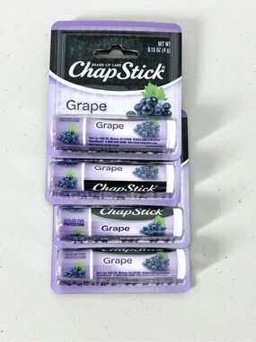 New Lot of 4 ChapStick Grape Flavor Lip Balm Sealed